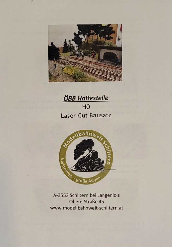ÖBB Haltestelle: Laser-Cut Bausatz Gealtert